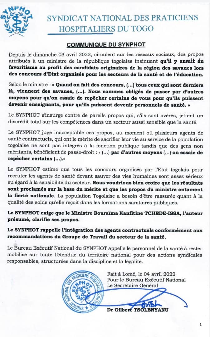 Réaction SYNPHOT favoritisme concours de la Fonction publique