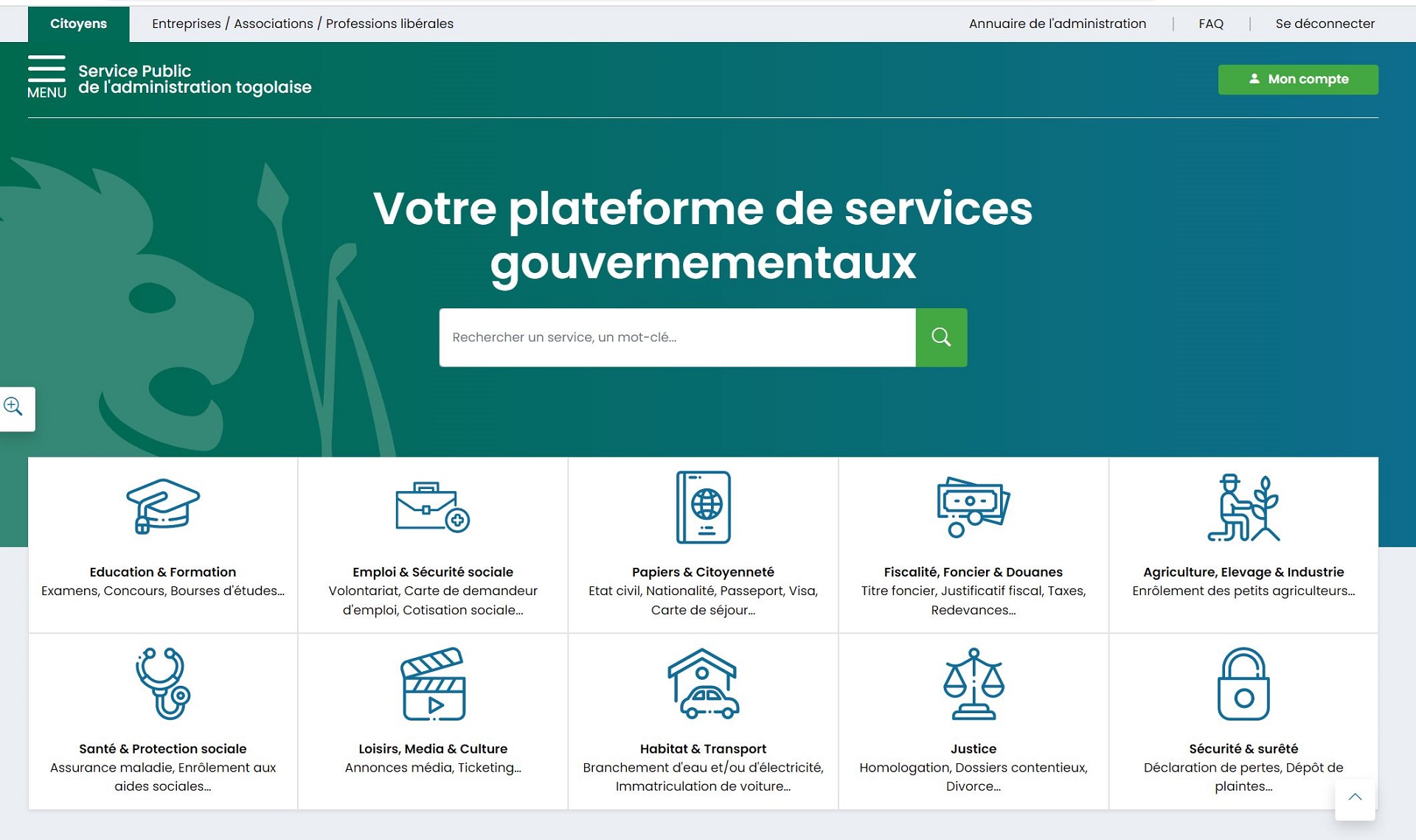 Services publics digitalisés au Togo